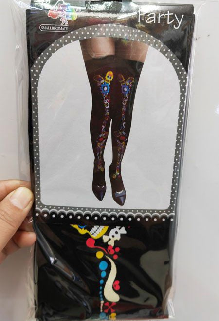 Adult Opaque Thigh-High Stocking Tights with Bows, Assorted Colours, One  Size, Wearable Costume Accessory for Halloween