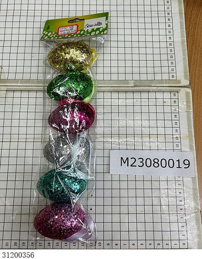 Easter - Deco Glitter Poly Eggs 6pc