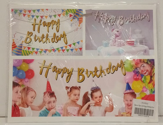 BDay - Banner HBDay Silver 18cm x 2m