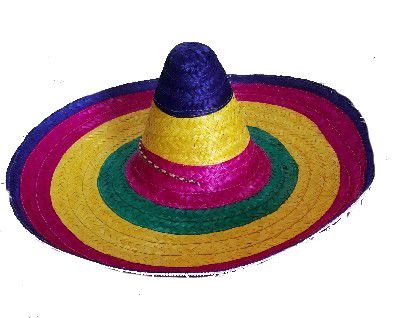 Hat Sombrero 55cm Multi Colour