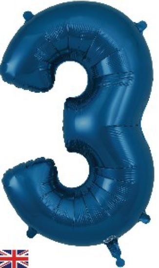 Foil Balloon Super Shape 3 Navy 34inch