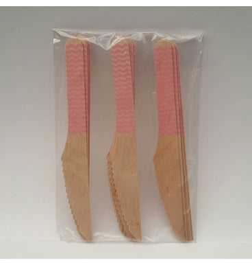 Wooden Knives Stripe Pink (16.7cm)