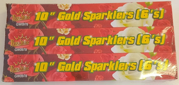 Sparklers 25.4cm Gold (6)