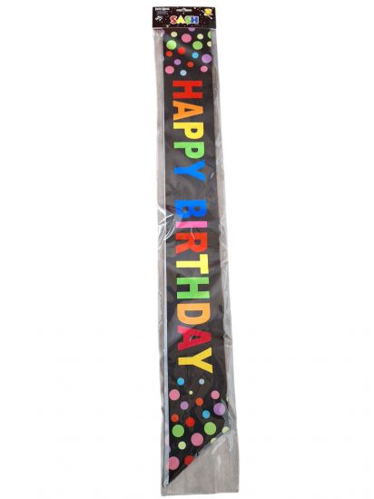 Sash - HBD Confetti Black
