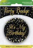 Badge - It's my Bday 7.5cm Black Fizz