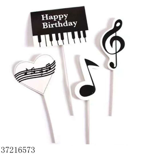 Cake Topper Music Note 4pc