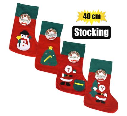 Xmas - Stockings Felt 40cm Asstd
