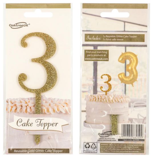 Cake Topper No.3 Gold