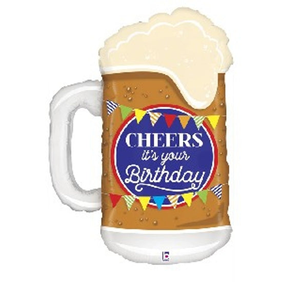 Foil Balloon Super Shape Beer Mug Happy Birthday 34inch