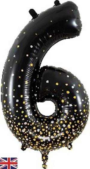 Foil Balloon Super Shape 6 Black Fizz