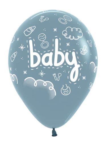 Latex Balloon - Baby Shower - OBaby Blue