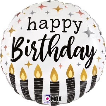 Foil Balloon - Happy Birthday Satin Candles