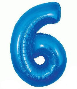 Foil Balloon - SS 6 Blue 34 inch