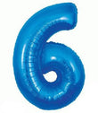 Foil Balloon - SS 6 Blue 34 inch