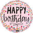 Foil Balloon Happy Birthday Pink Confett