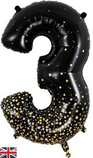 Foil Balloon Super Shape 3 Black Fizz