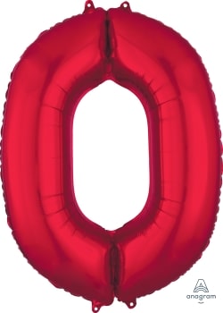 Foil Balloon - SS Number 0 Red
