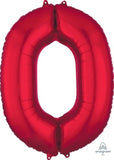 Foil Balloon - SS Number 0 Red