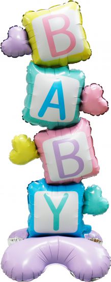 Foil Balloon Baby Blocks 3D