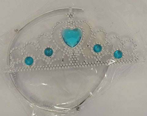 Tiara - Silver with Blue Heart Gem