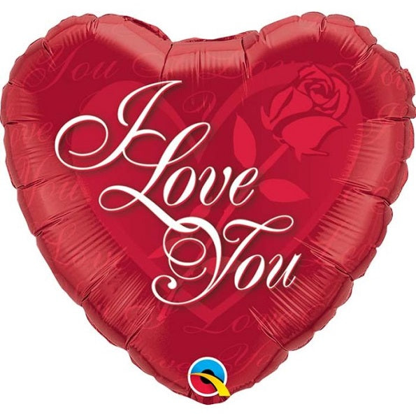 Valentine Foil Balloon Love You Red Rose