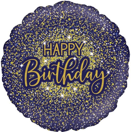 Foil Balloon - Happy BDay Glamour Glitte