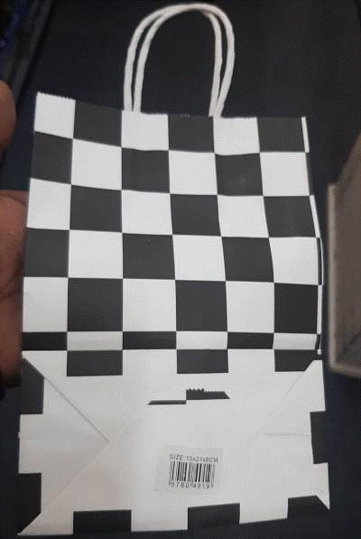 Paper Bag Checkered 13x24x8cm