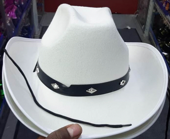 Hat Cowboy White with Studs