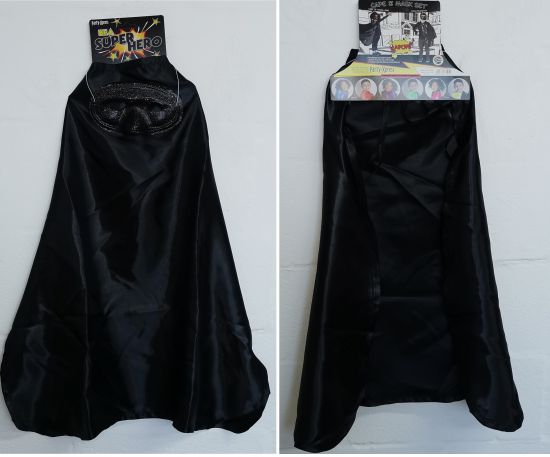 Cape Super Hero Black with Mask