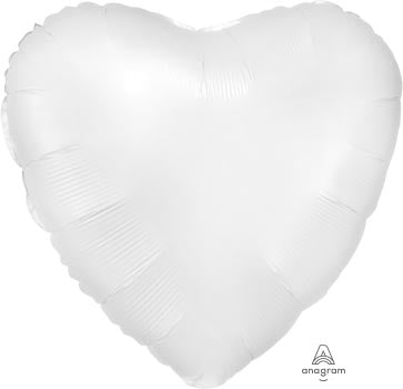 Foil Bal Plain - Satin Luxe White Heart