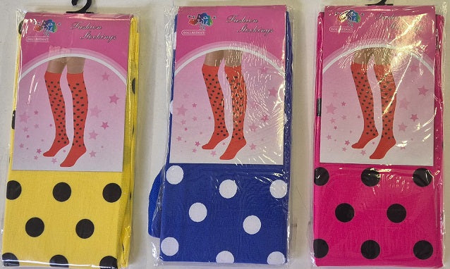 Stockings Polka Dot 65cm asst