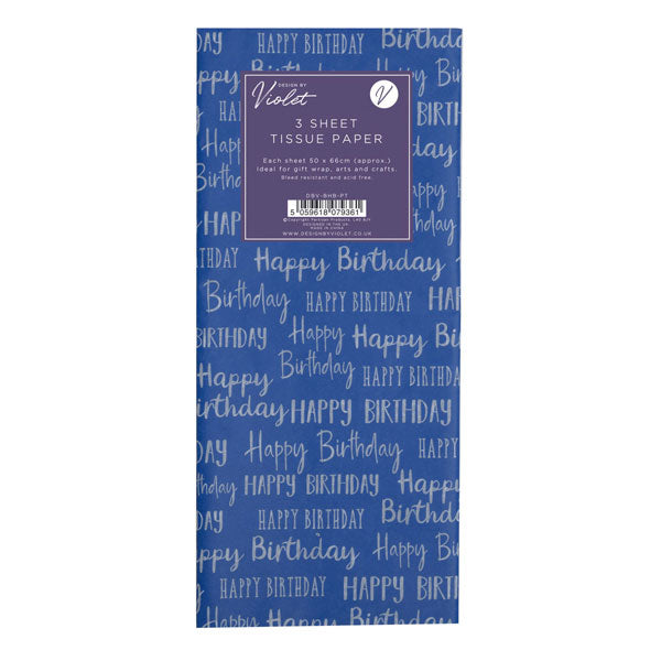 Tissue Paper - Birthday Blue 4sheet