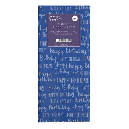 Tissue Paper - Birthday Blue 4sheet