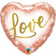 Foil Balloon Love With Rosegold Dots