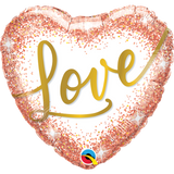 Foil Balloon Love With Rosegold Dots