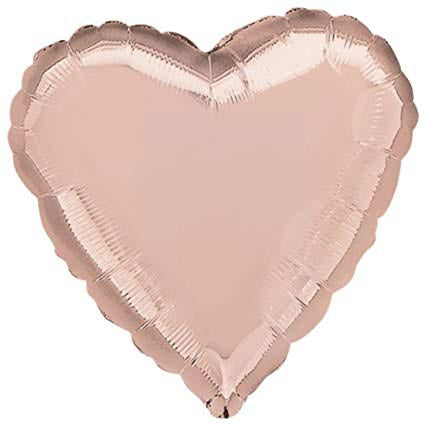 Foil Bal Plain - Rose Gold Heart
