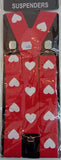 Suspender Braces Red White Hearts Broad