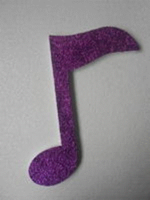 Poly Curved Music Note 30cm Glitter Purple