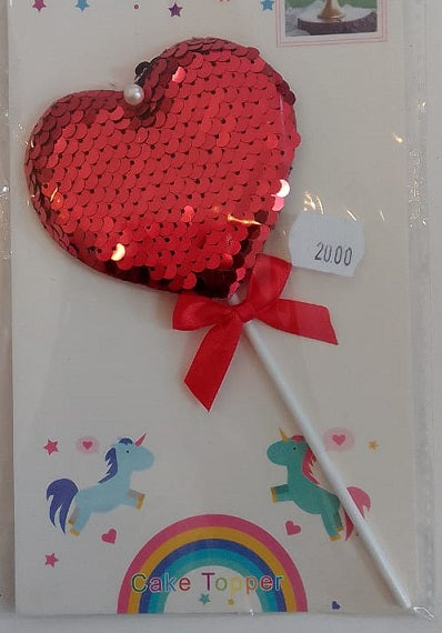 Cake Stick Heart Sequins