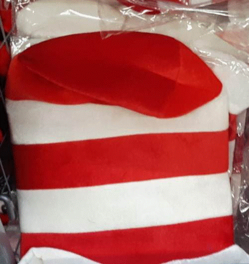 Hat Red &amp; White Soft 30x29cm