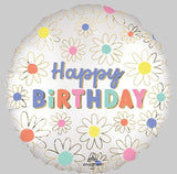 Foil Balloon - Happy birthay Daisies