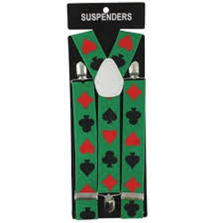 Casino Suspender Braces Green w/Casino