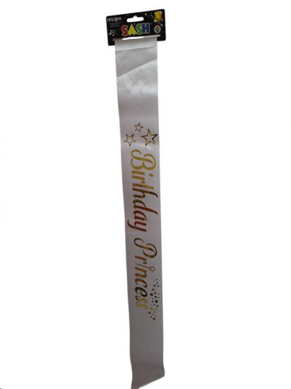 Sash Birthday Princess Gold