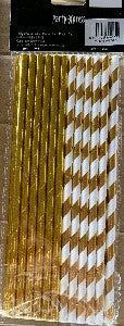 Straws - Paper Foil Gold Mix (24)