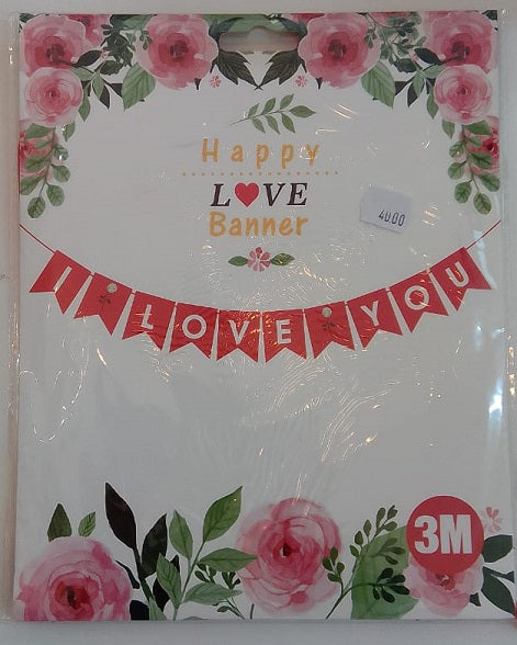 Valentine - Banner - I LOVE YOU ROSE