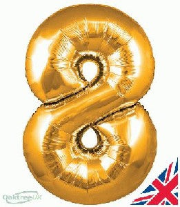 Foil Balloon - SS 8 Gold 34 inch