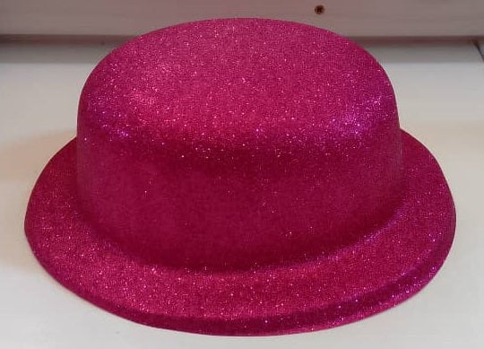 Hat Plastic Bowler Glitter