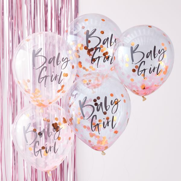 Twinkle Baby Girl Confetti Balloons (5)
