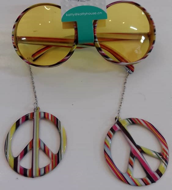 Glasses with Peace Sign Danglers