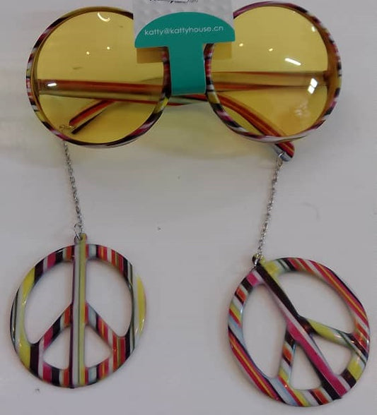 Glasses with Peace Sign Danglers